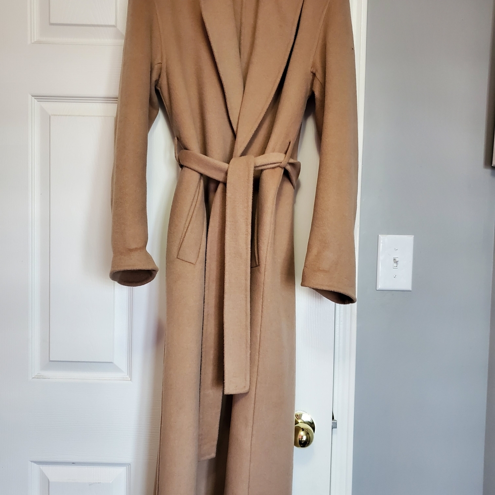 ZARA Camel Tie-Waist Trench Coat